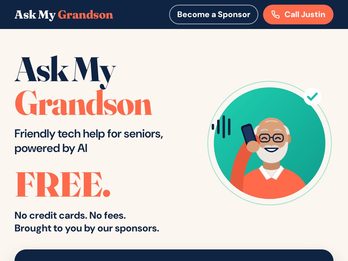 Landing-page snapshot of askmygrandson.help