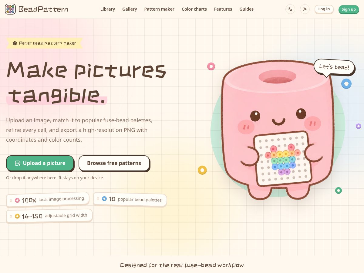 Landing-page snapshot of beadpattern.art