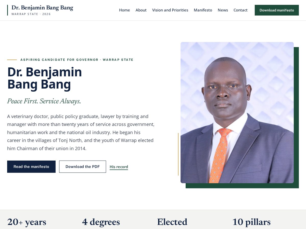 Landing-page snapshot of benjaminbangbang.com