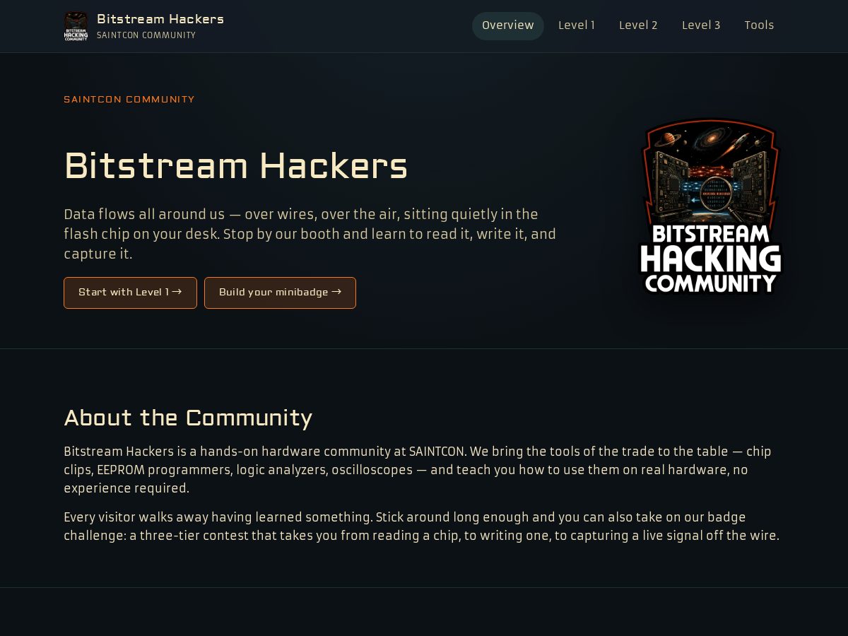 Landing-page snapshot of bitstreamhackers.dev
