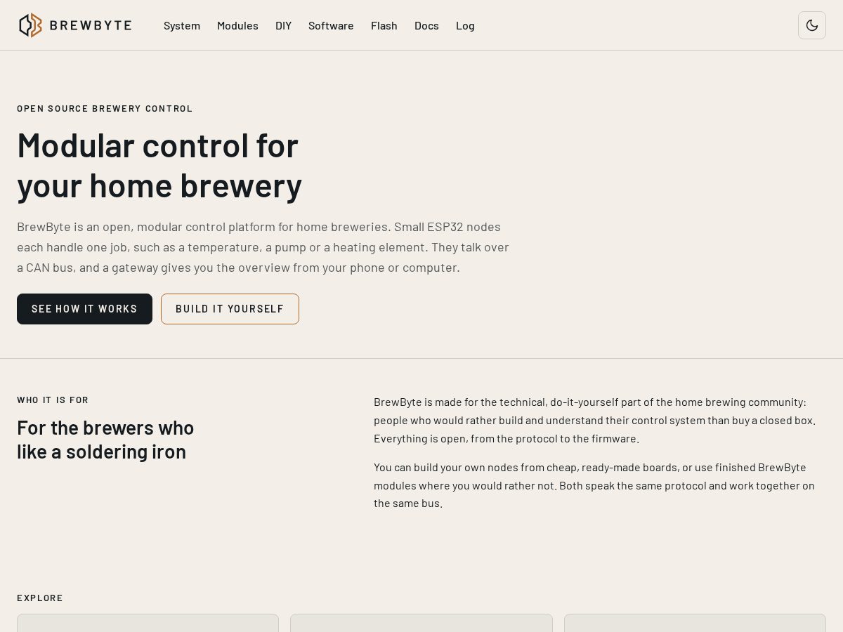 Landing-page snapshot of brewbyte.cloud