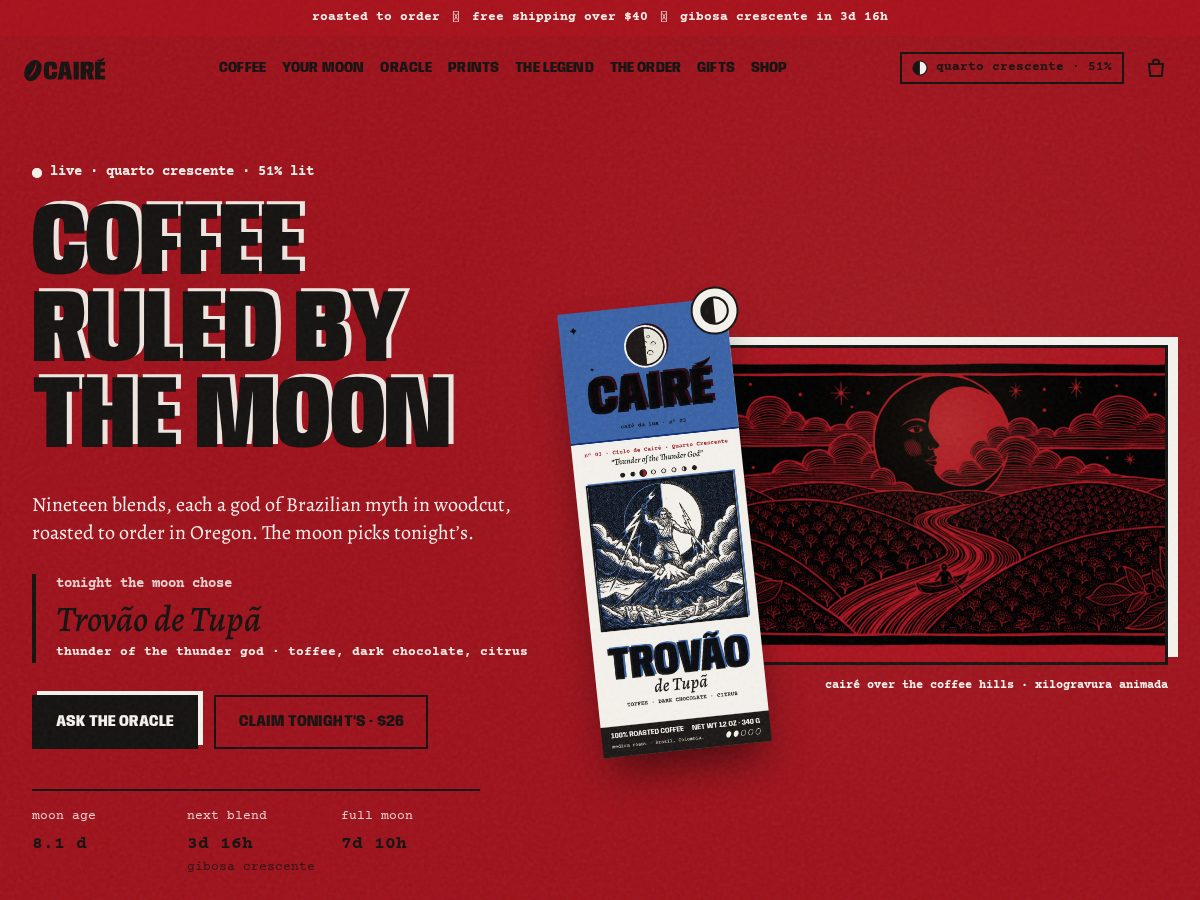 Landing-page snapshot of caireroasters.com