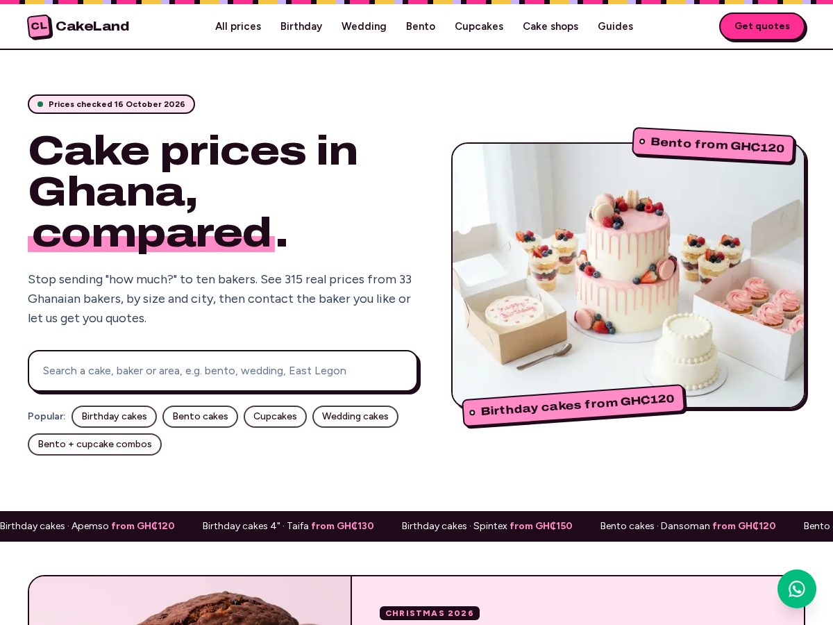 Landing-page snapshot of cakeland.online