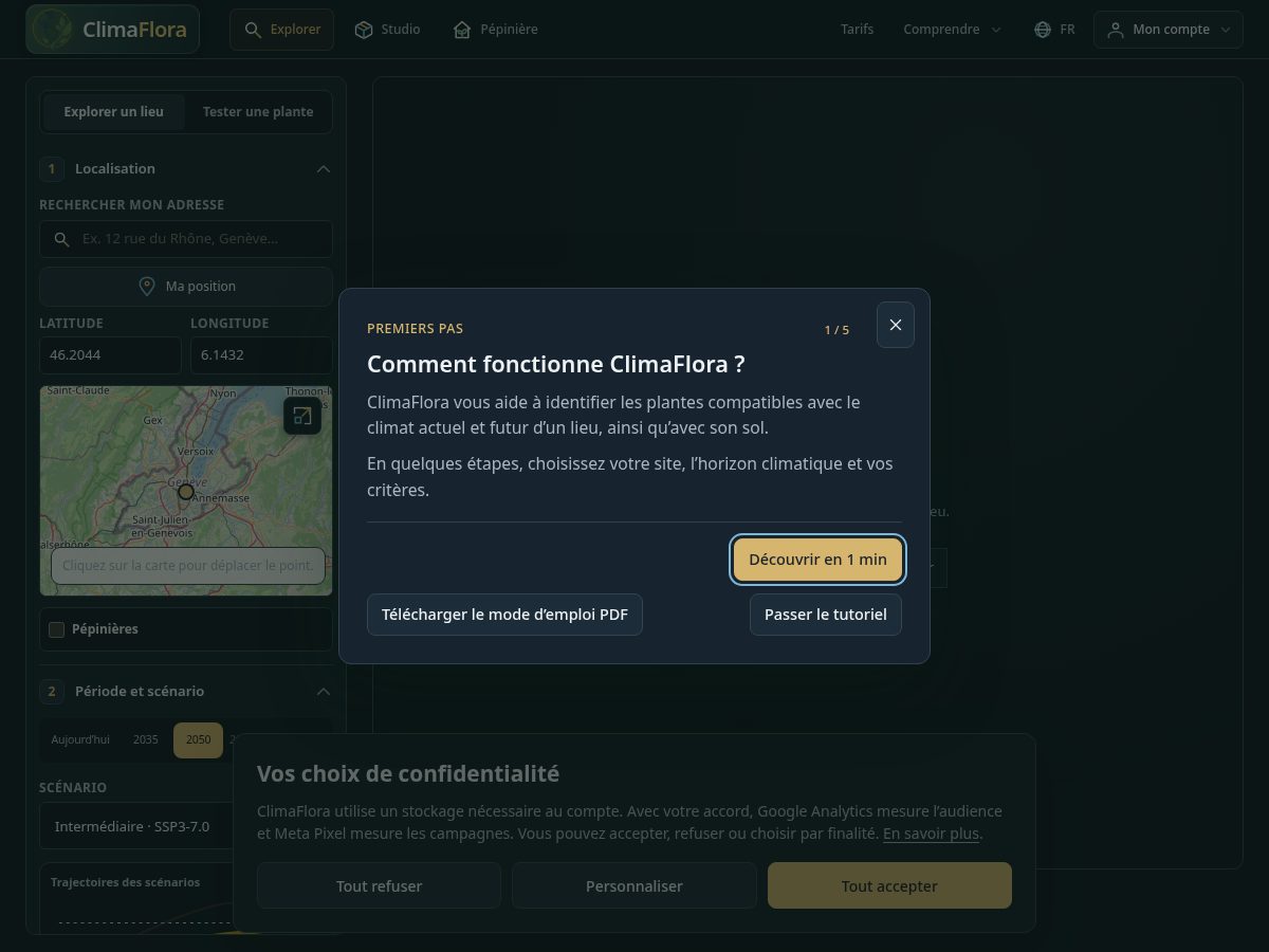 Landing-page snapshot of climaflora.net