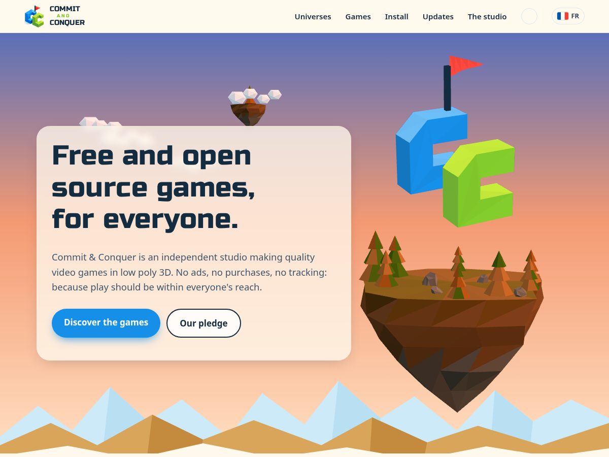 Landing-page snapshot of commitandconquer.store