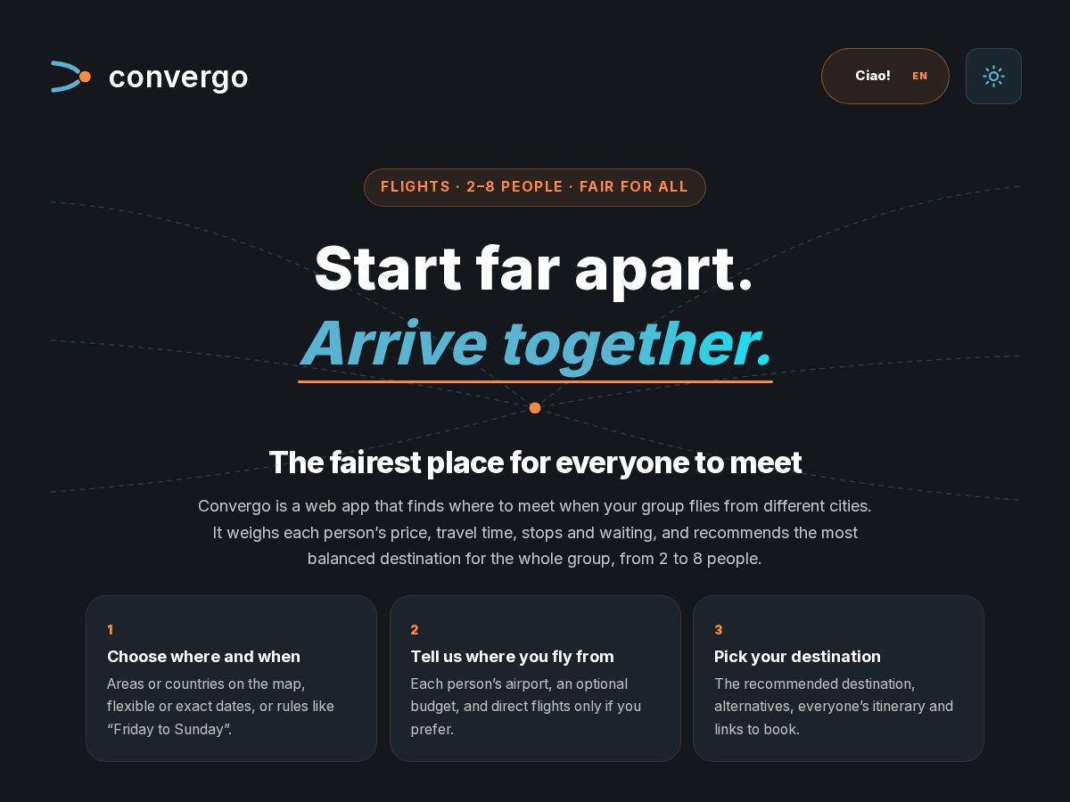 Landing-page snapshot of convergo.app
