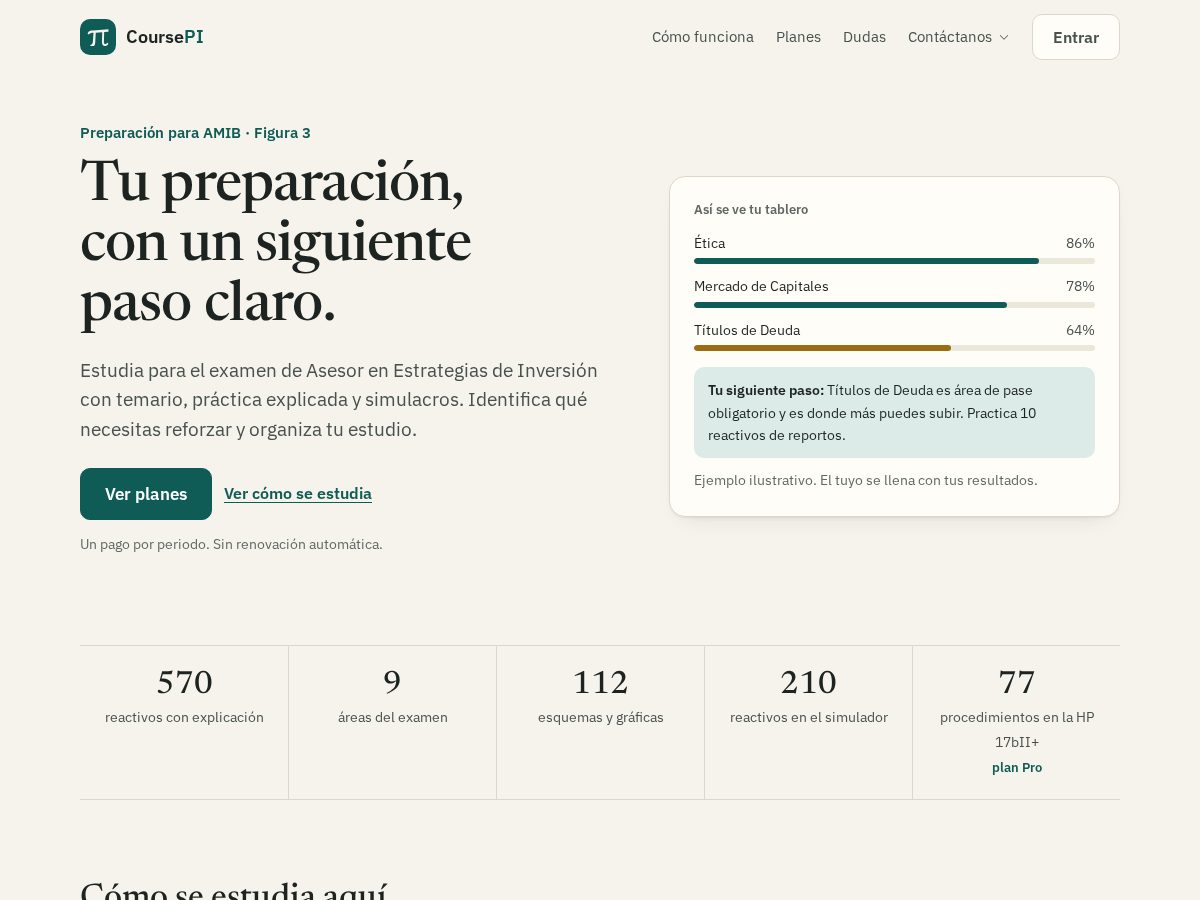 Landing-page snapshot of coursepi.app