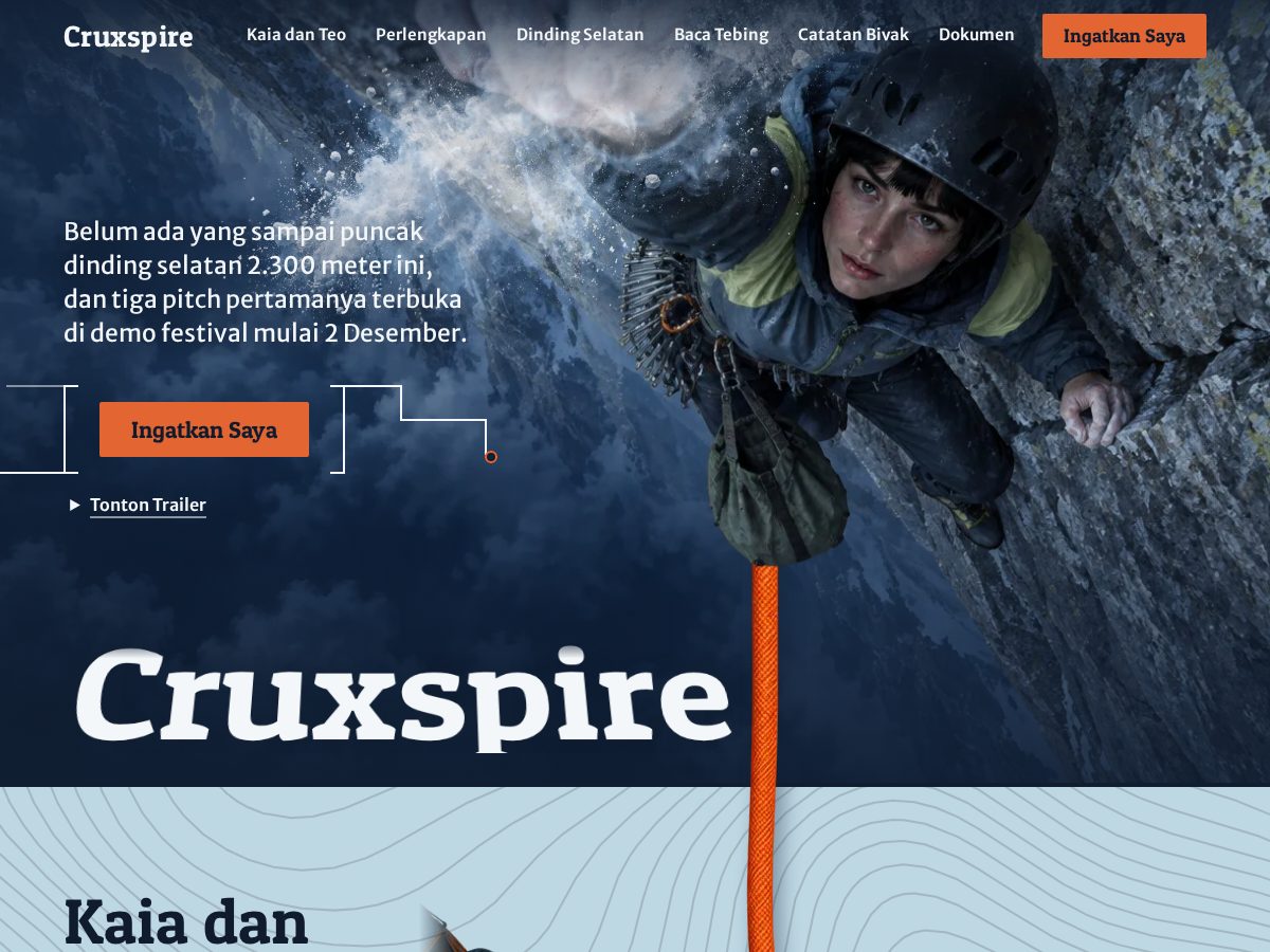 Landing-page snapshot of cruxspire.com