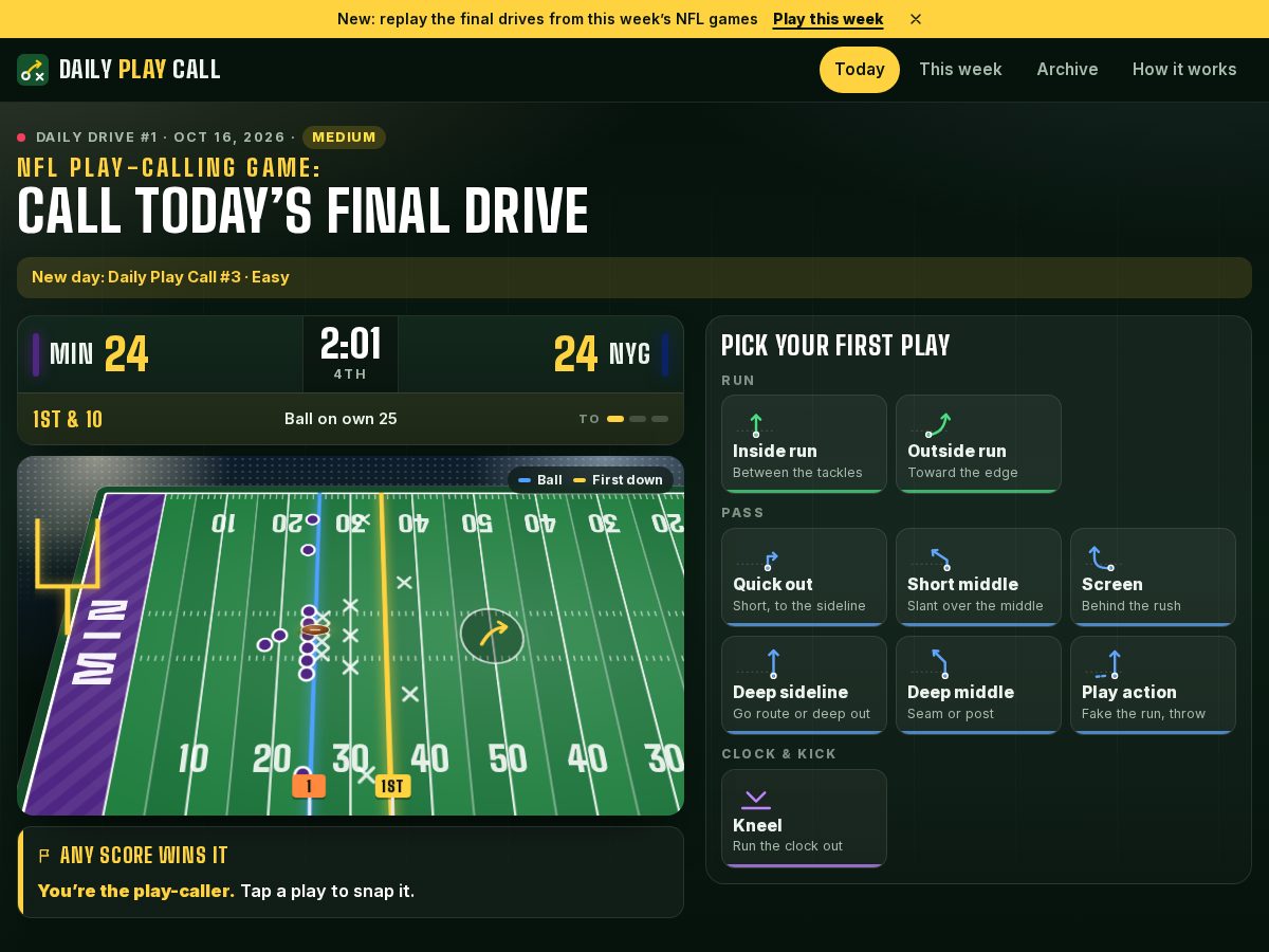 Landing-page snapshot of dailyplaycall.com