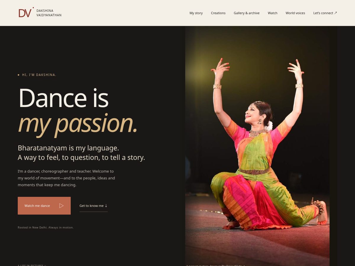 Landing-page snapshot of dakshinavaidyanathan.org