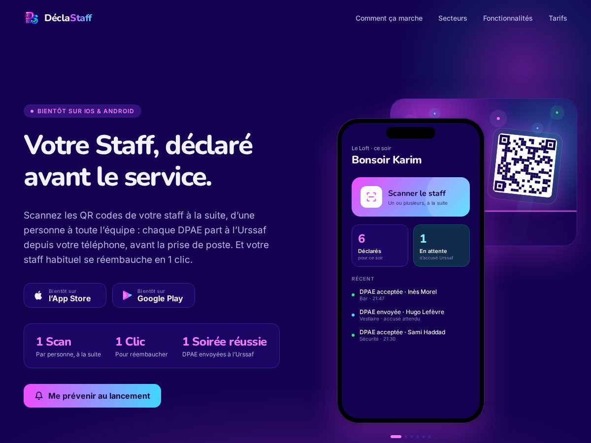 Landing-page snapshot of declastaff.com