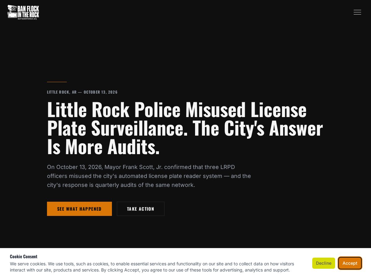 Landing-page snapshot of deflocktherock.com