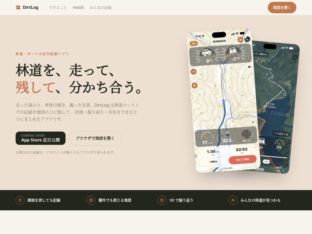 Landing-page snapshot of dirtlog.net