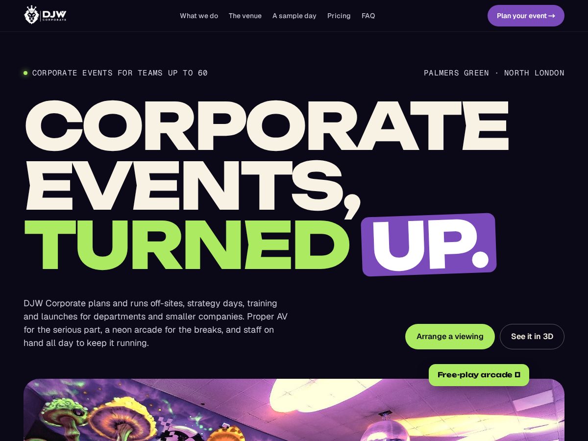 Landing-page snapshot of djwcorporate.space
