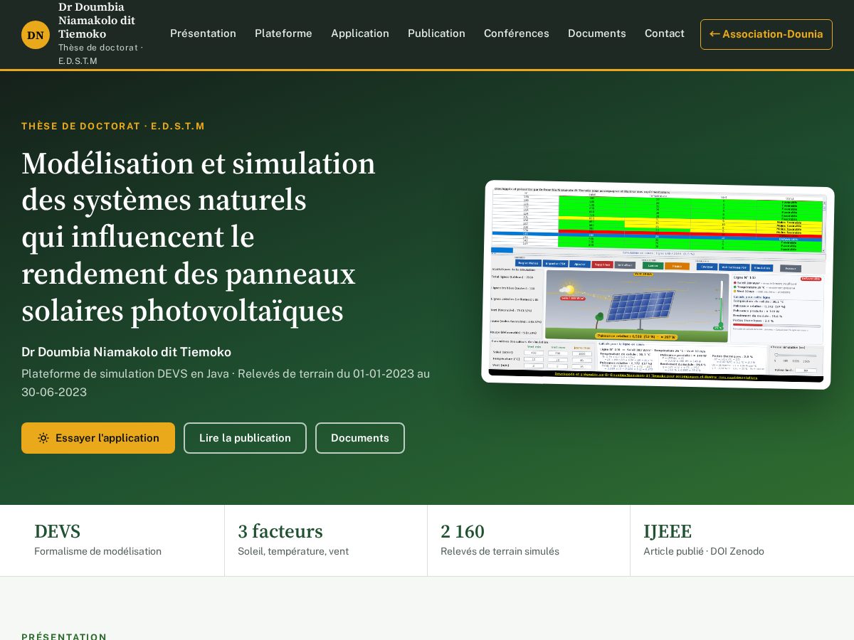 Landing-page snapshot of douniarecherches.com