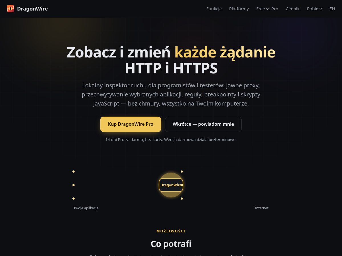 Landing-page snapshot of dragonwire.app