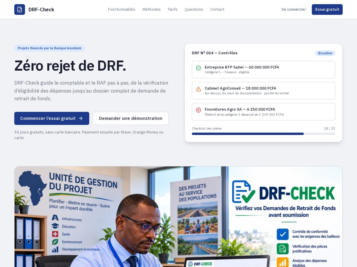Landing-page snapshot of drf-check.com