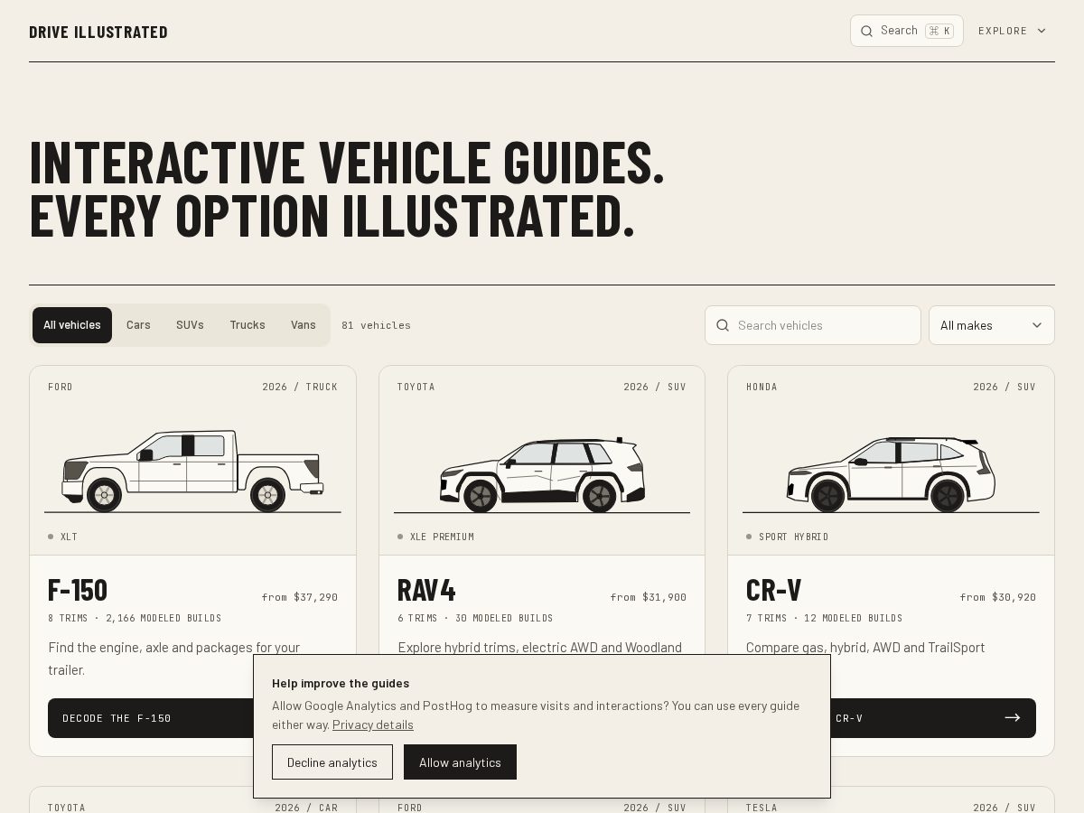 Landing-page snapshot of driveillustrated.com