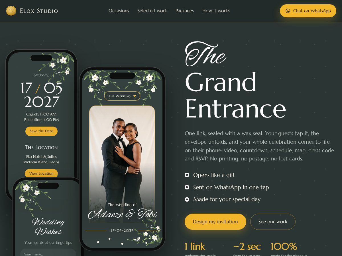 Landing-page snapshot of eloxstudio.com