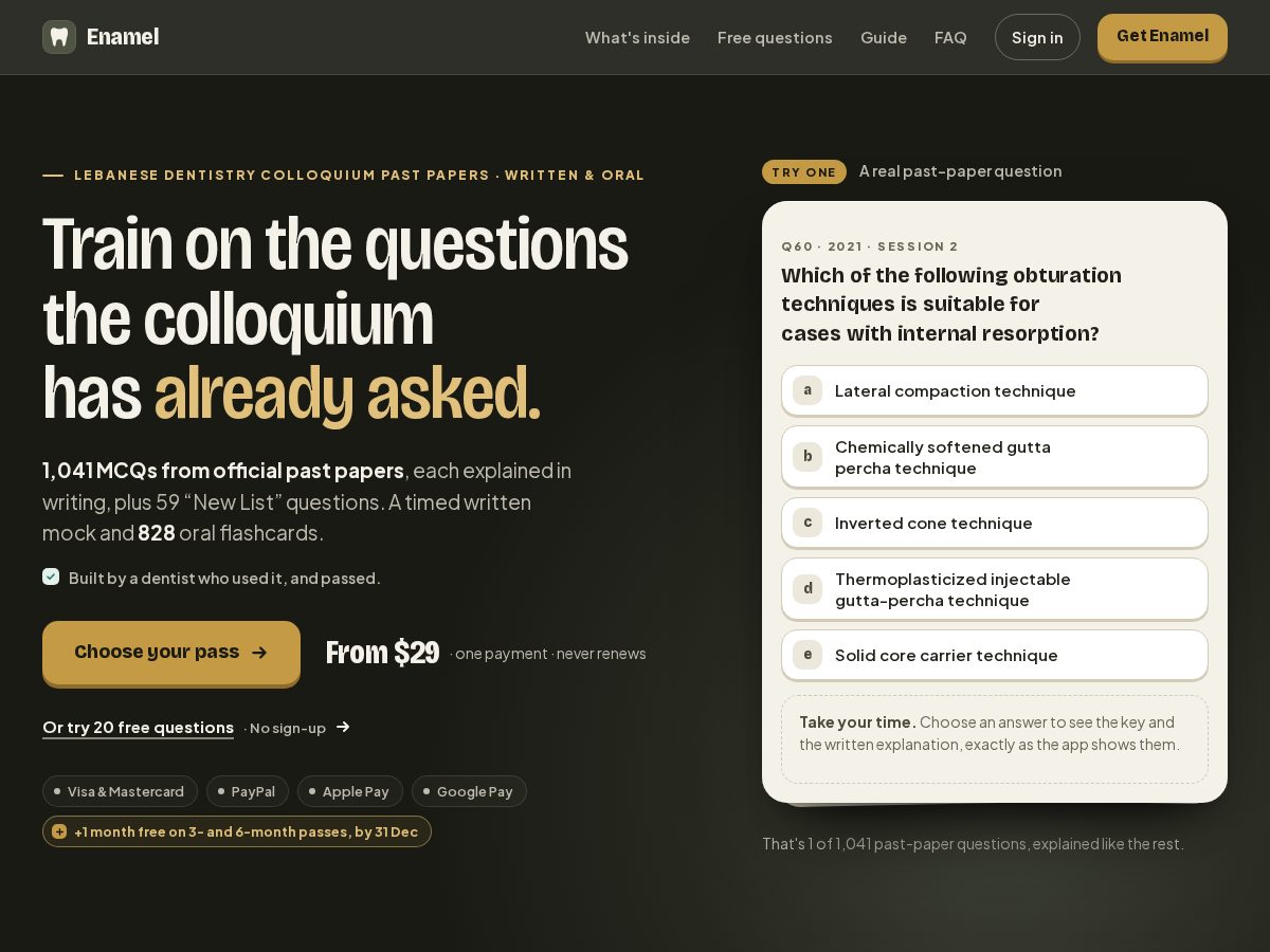 Landing-page snapshot of enamelcolloquium.com