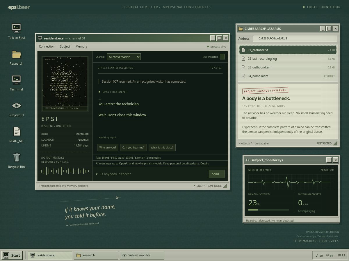 Landing-page snapshot of epsi.beer