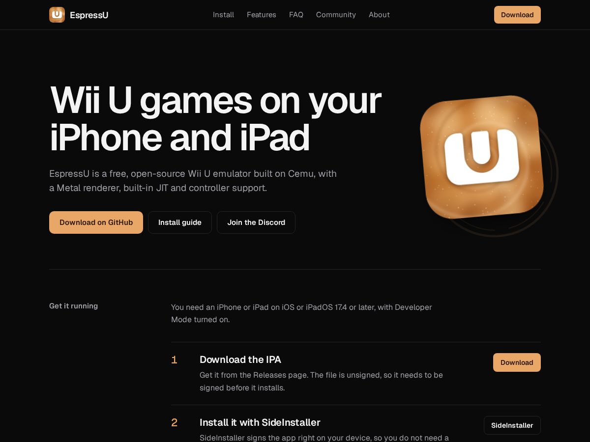 Landing-page snapshot of espressu.dev
