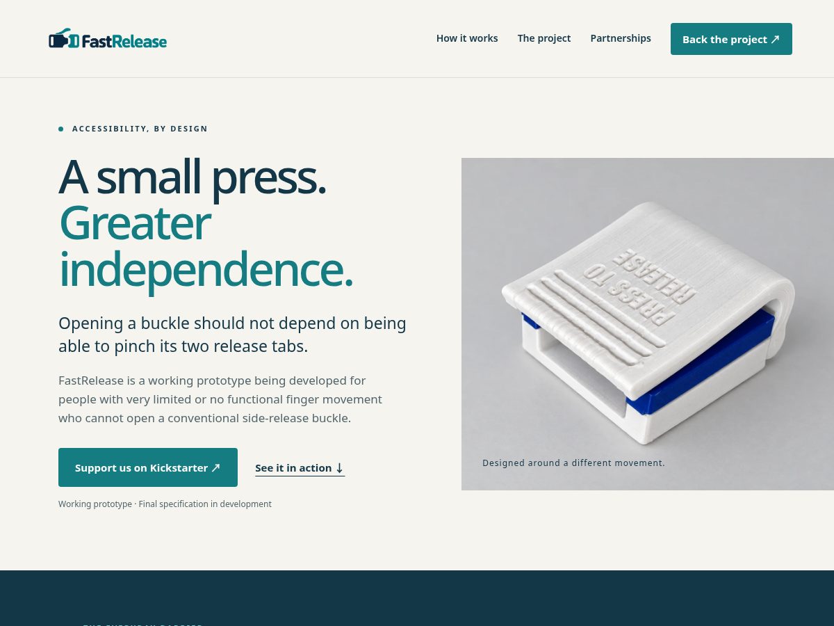 Landing-page snapshot of fastreleaseproject.com