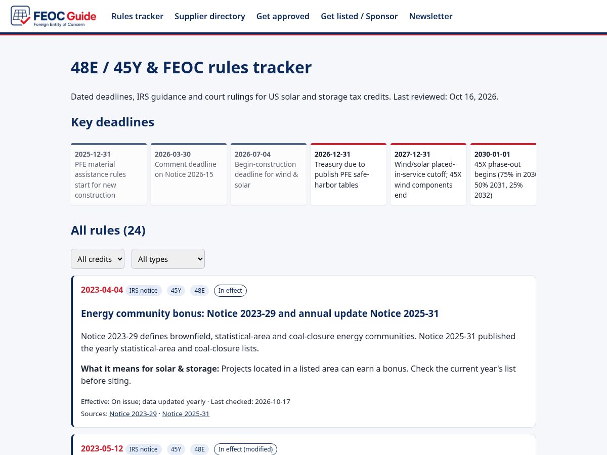 Landing-page snapshot of feocguide.com