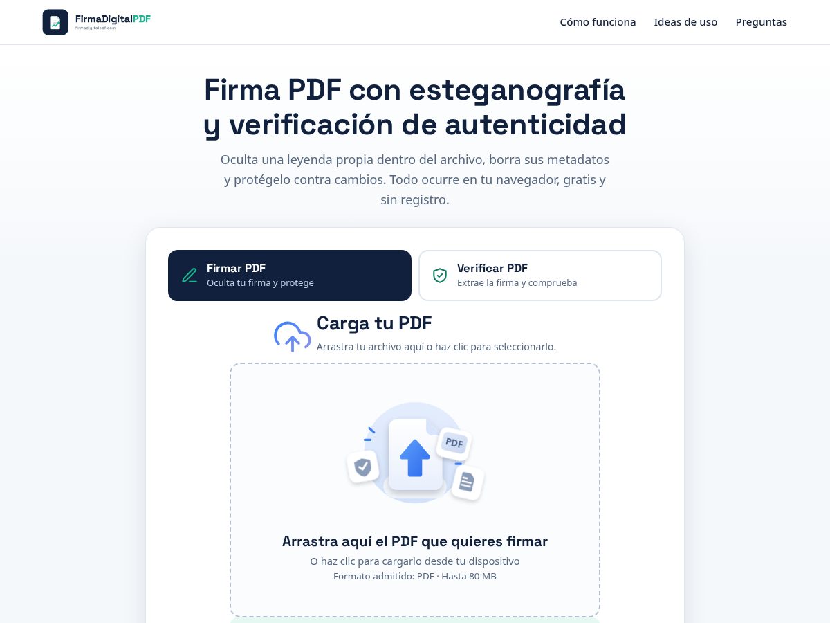 Landing-page snapshot of firmadigitalpdf.com