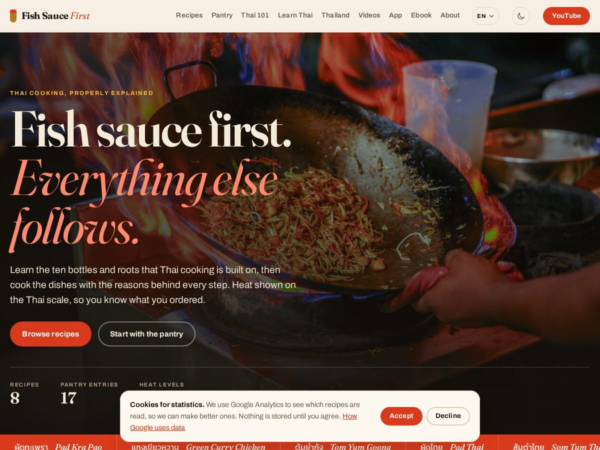 Landing-page snapshot of fishsaucefirst.com
