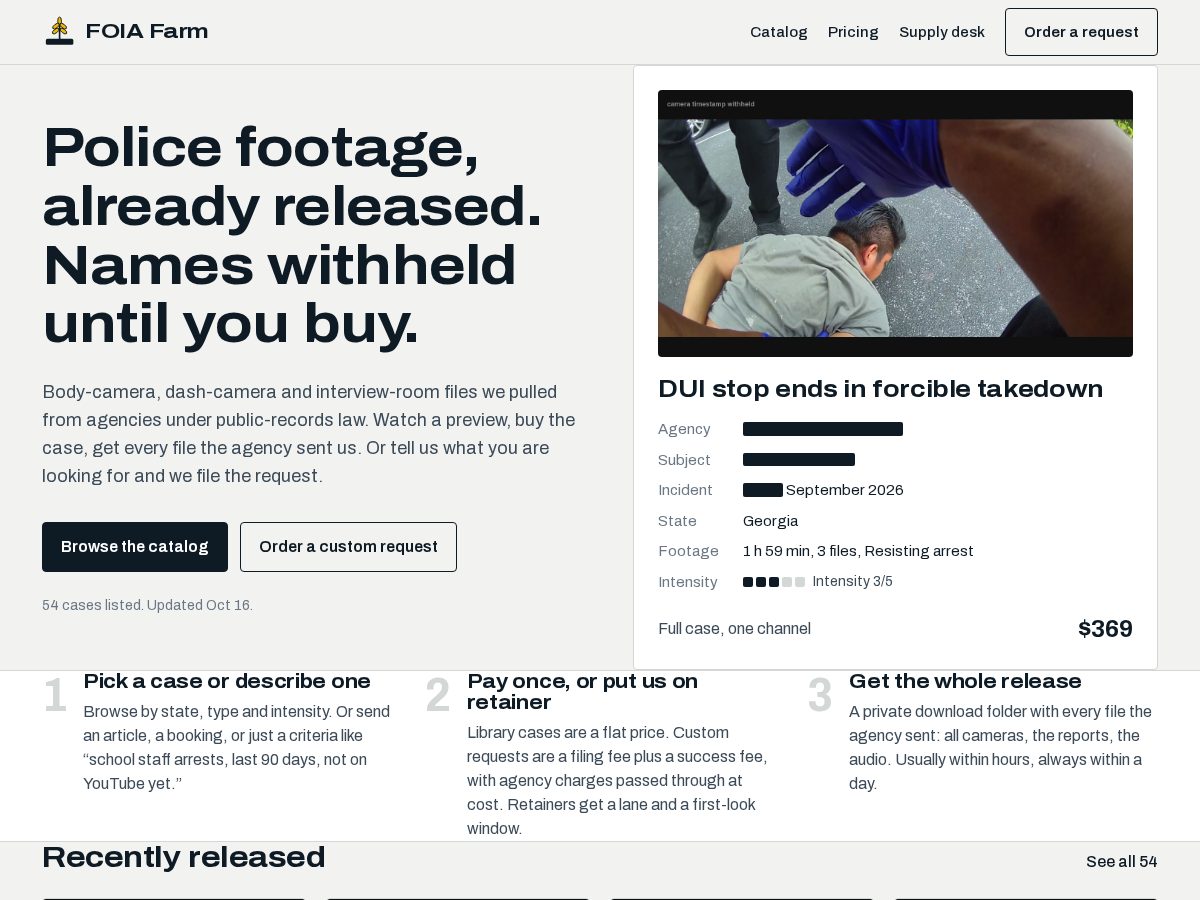 Landing-page snapshot of foiafarm.com