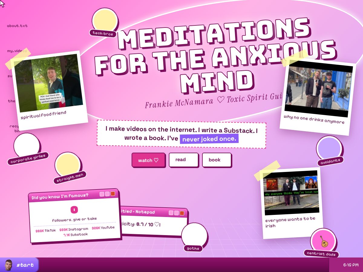 Landing-page snapshot of frankie.irish