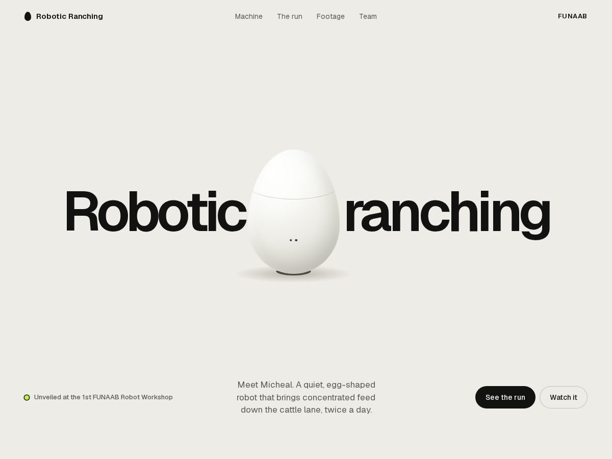 Landing-page snapshot of funaabroboticsranching.com