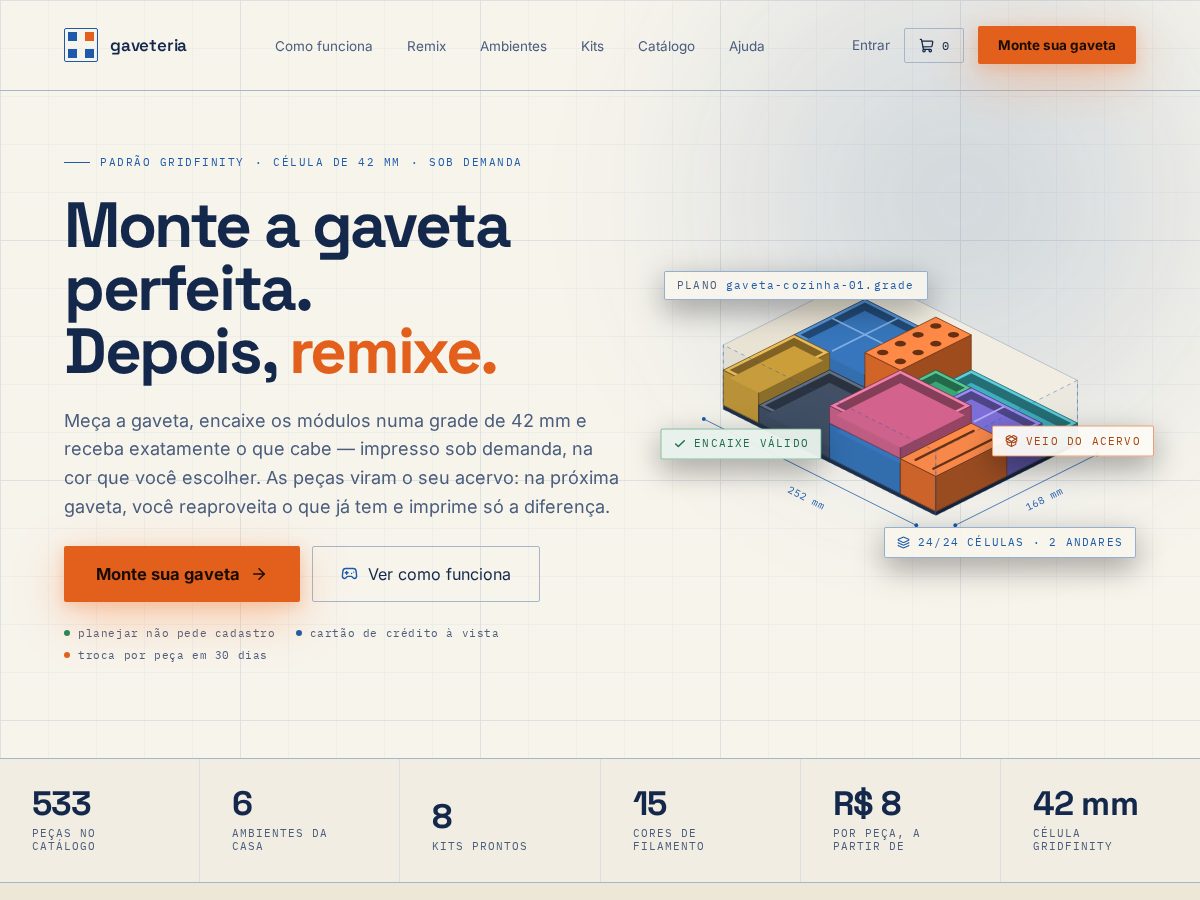 Landing-page snapshot of gavetaria.com
