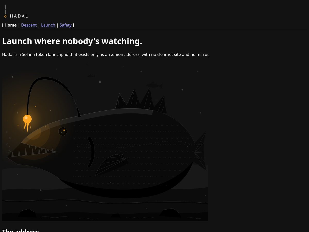 Landing-page snapshot of hadalonion.xyz