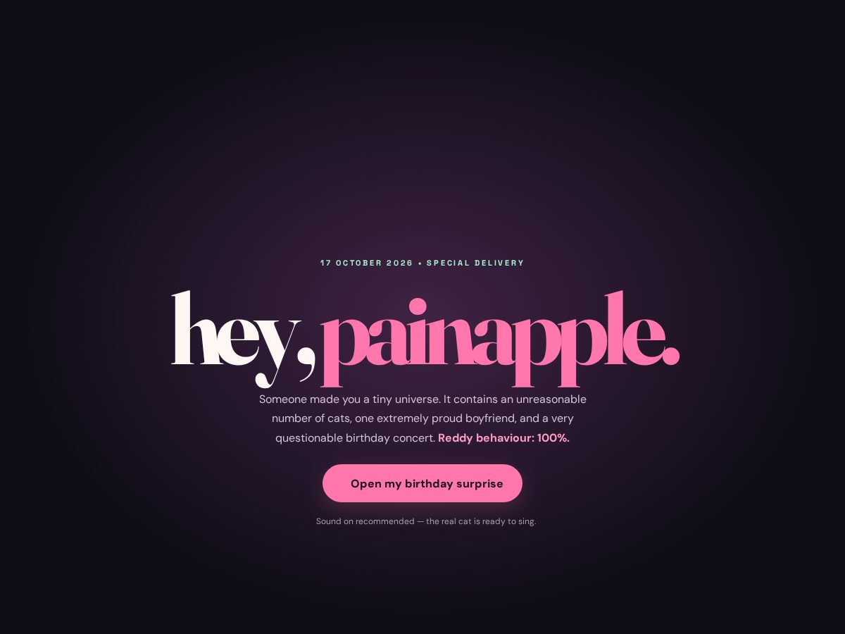 Landing-page snapshot of happybirthdaykeertana.com