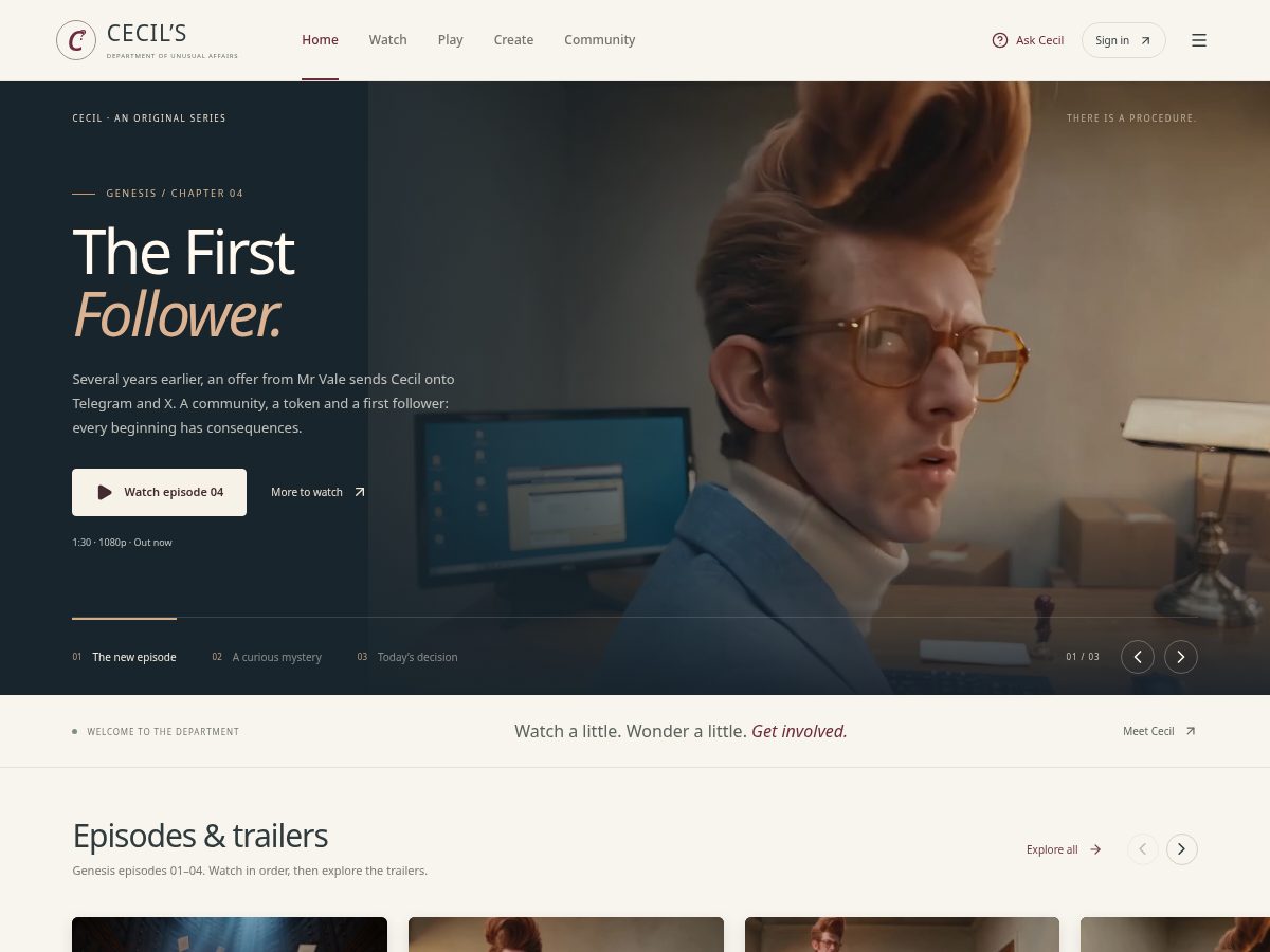 Landing-page snapshot of heycecil.com