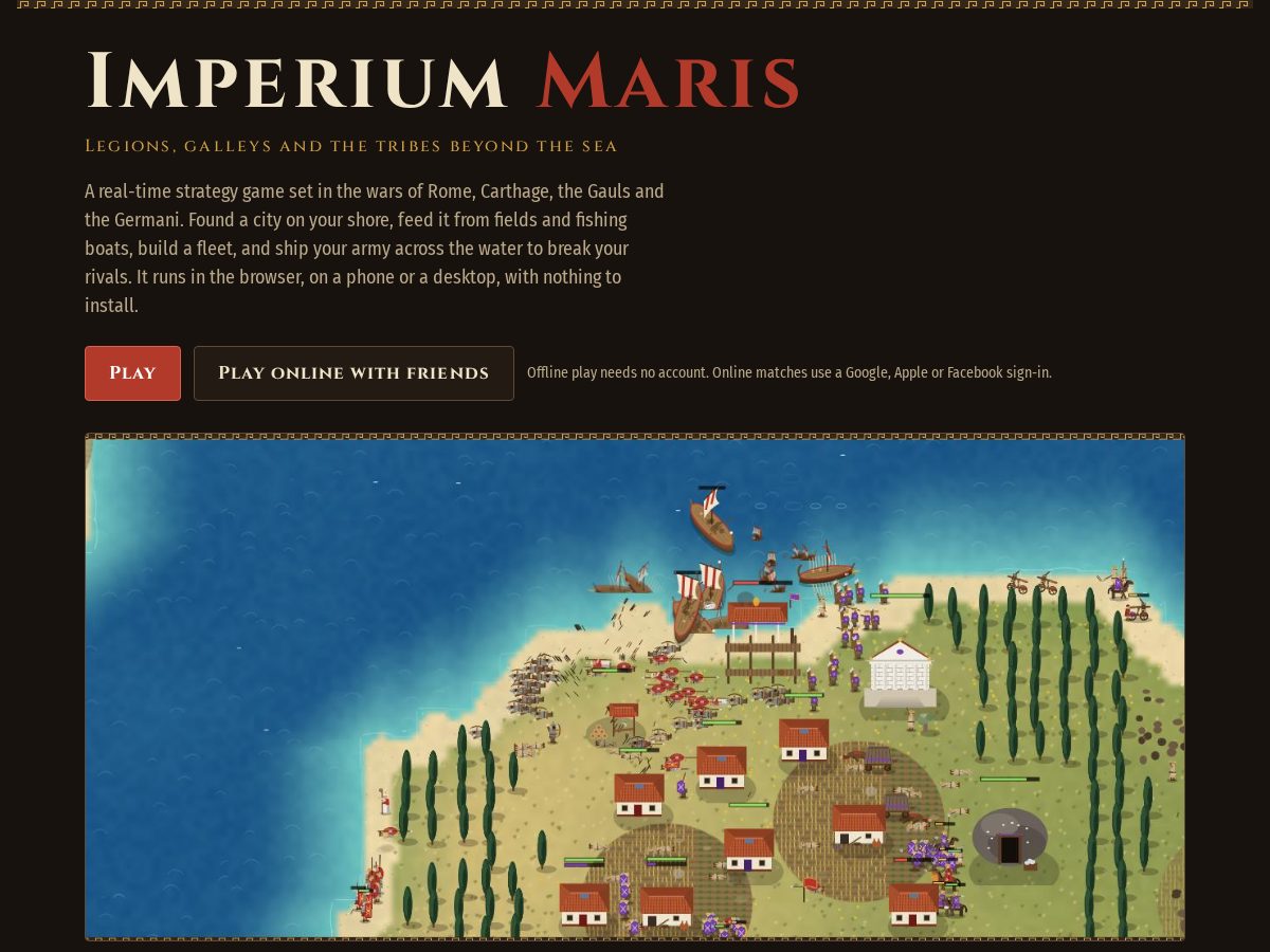 Landing-page snapshot of imperium-maris.com