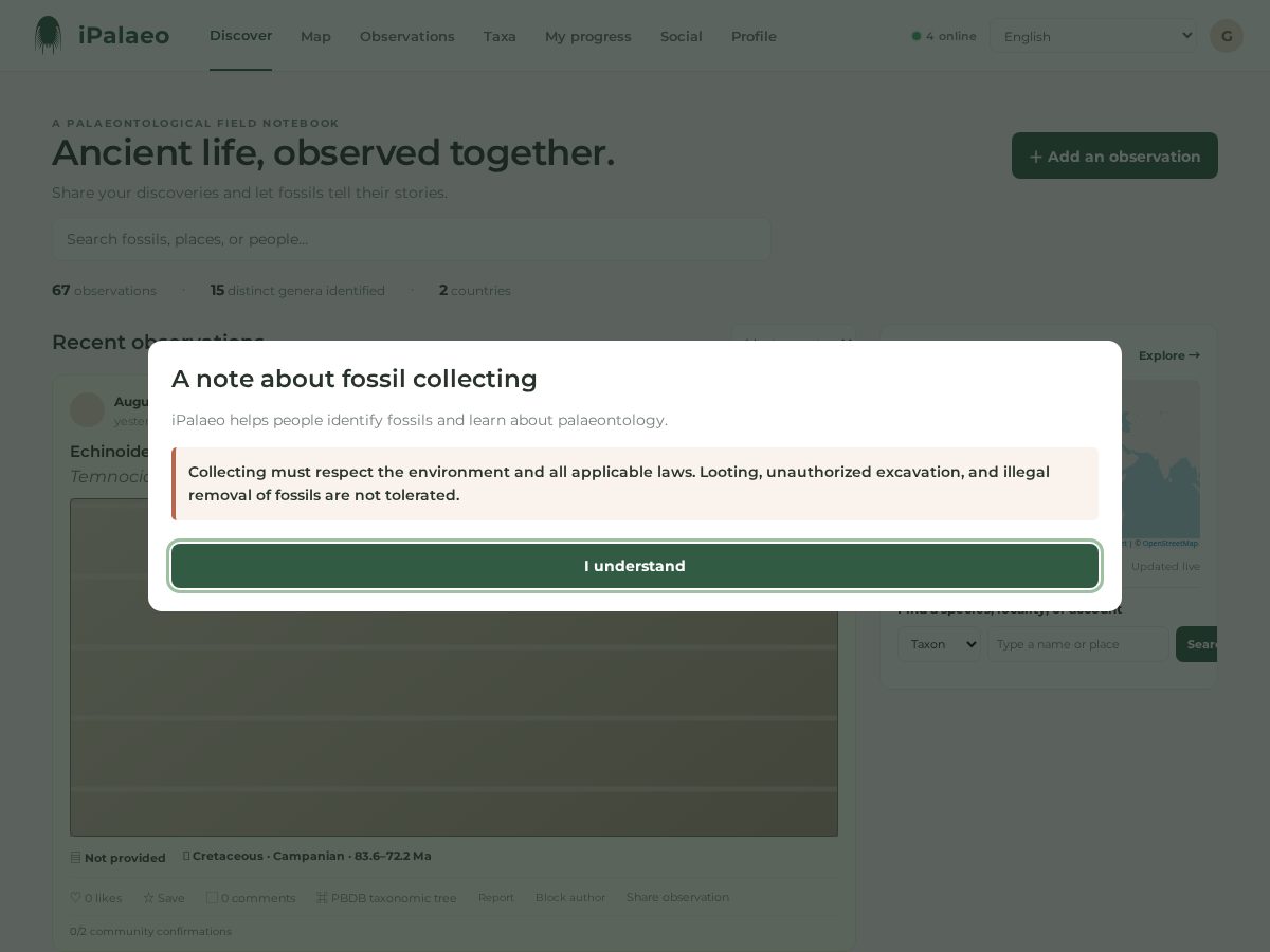 Landing-page snapshot of ipalaeo.com