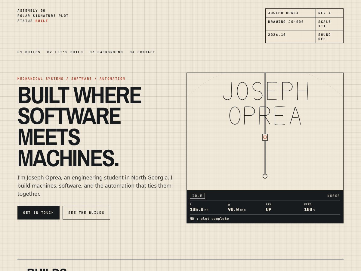 Landing-page snapshot of josephoprea.com