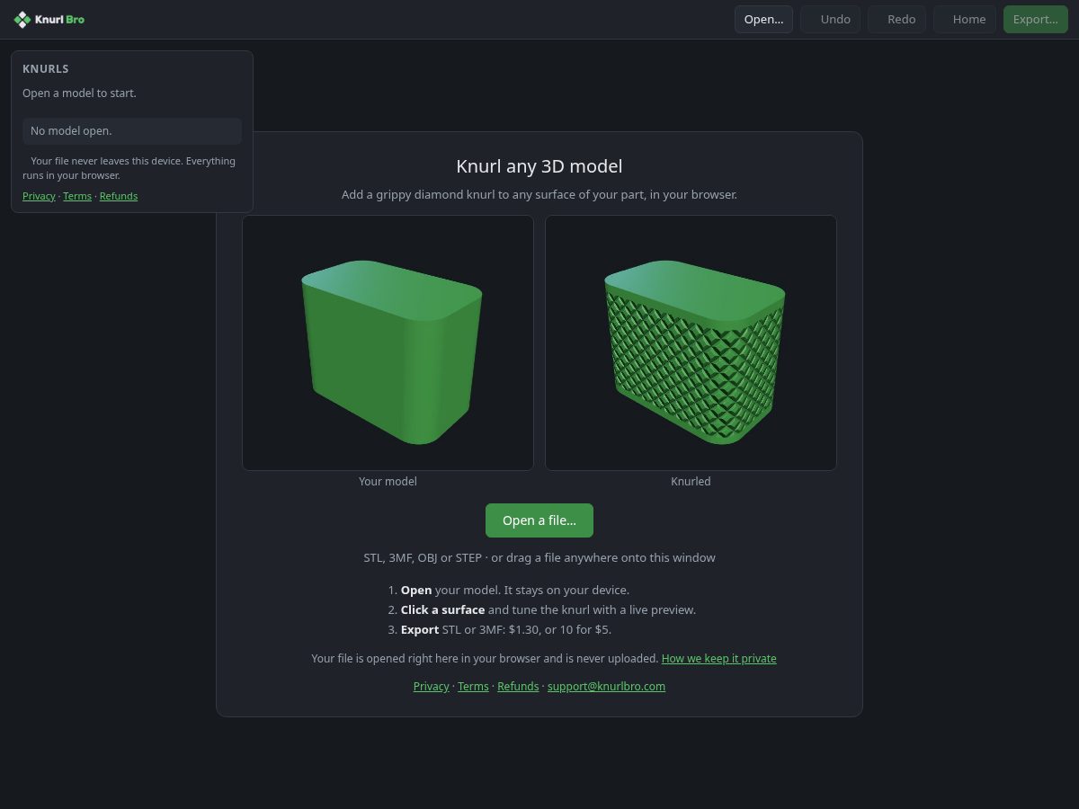 Landing-page snapshot of knurlbro.com