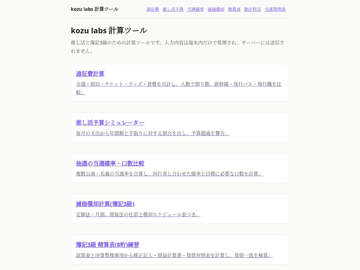 Landing-page snapshot of kozu-labs.com