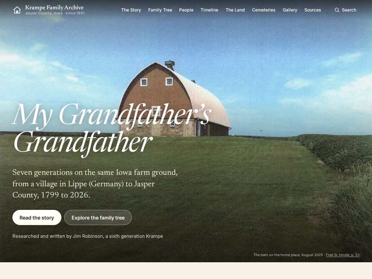 Landing-page snapshot of krampefamily.com
