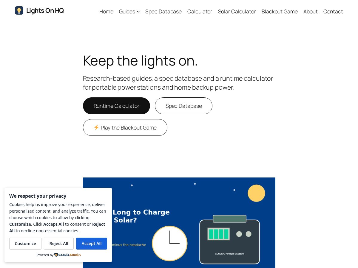 Landing-page snapshot of lightsonhq.com