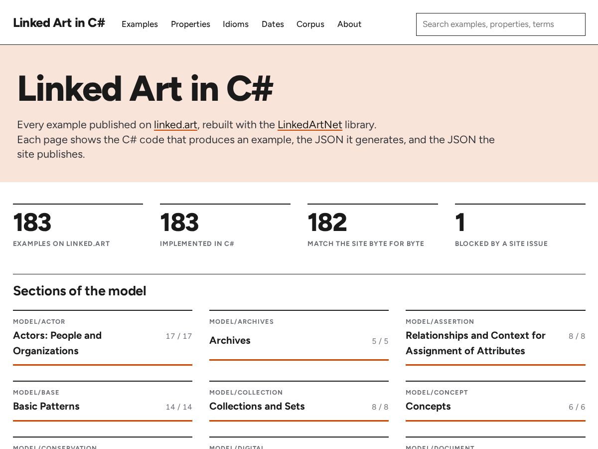 Landing-page snapshot of linkedart.net