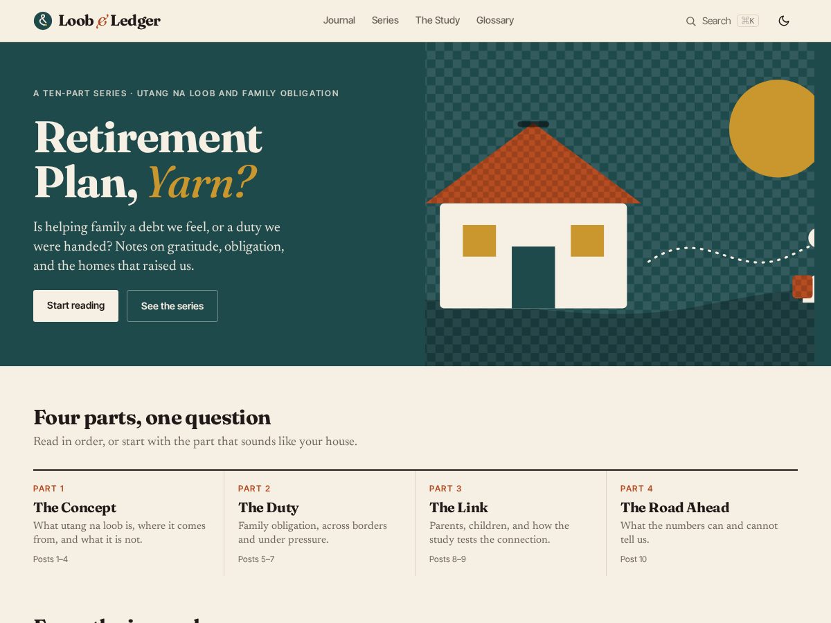 Landing-page snapshot of loobandledger.online