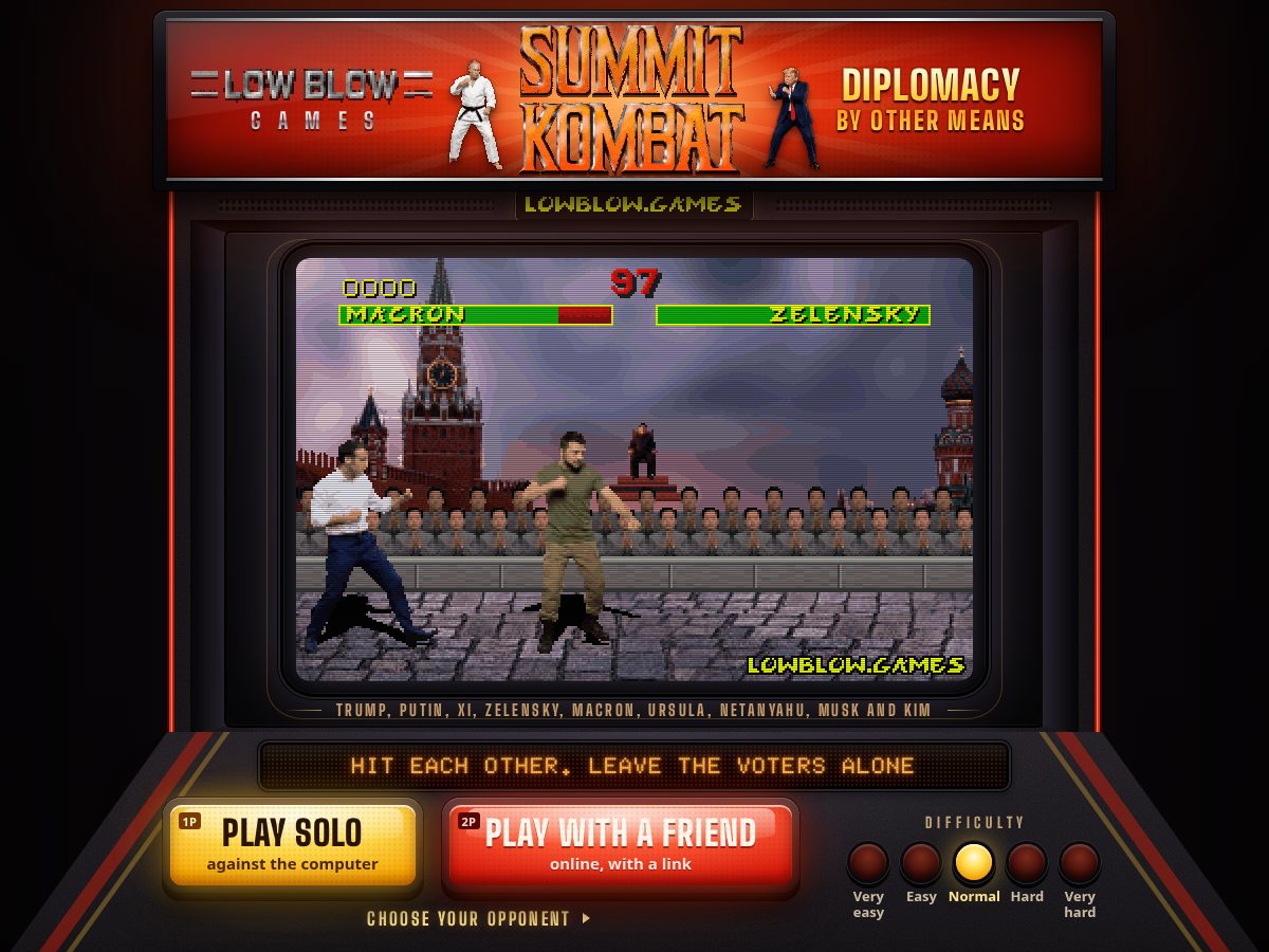 Landing-page snapshot of lowblow.games