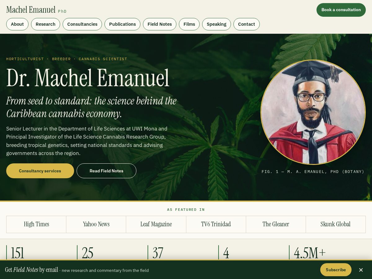 Landing-page snapshot of machelemanuel.com