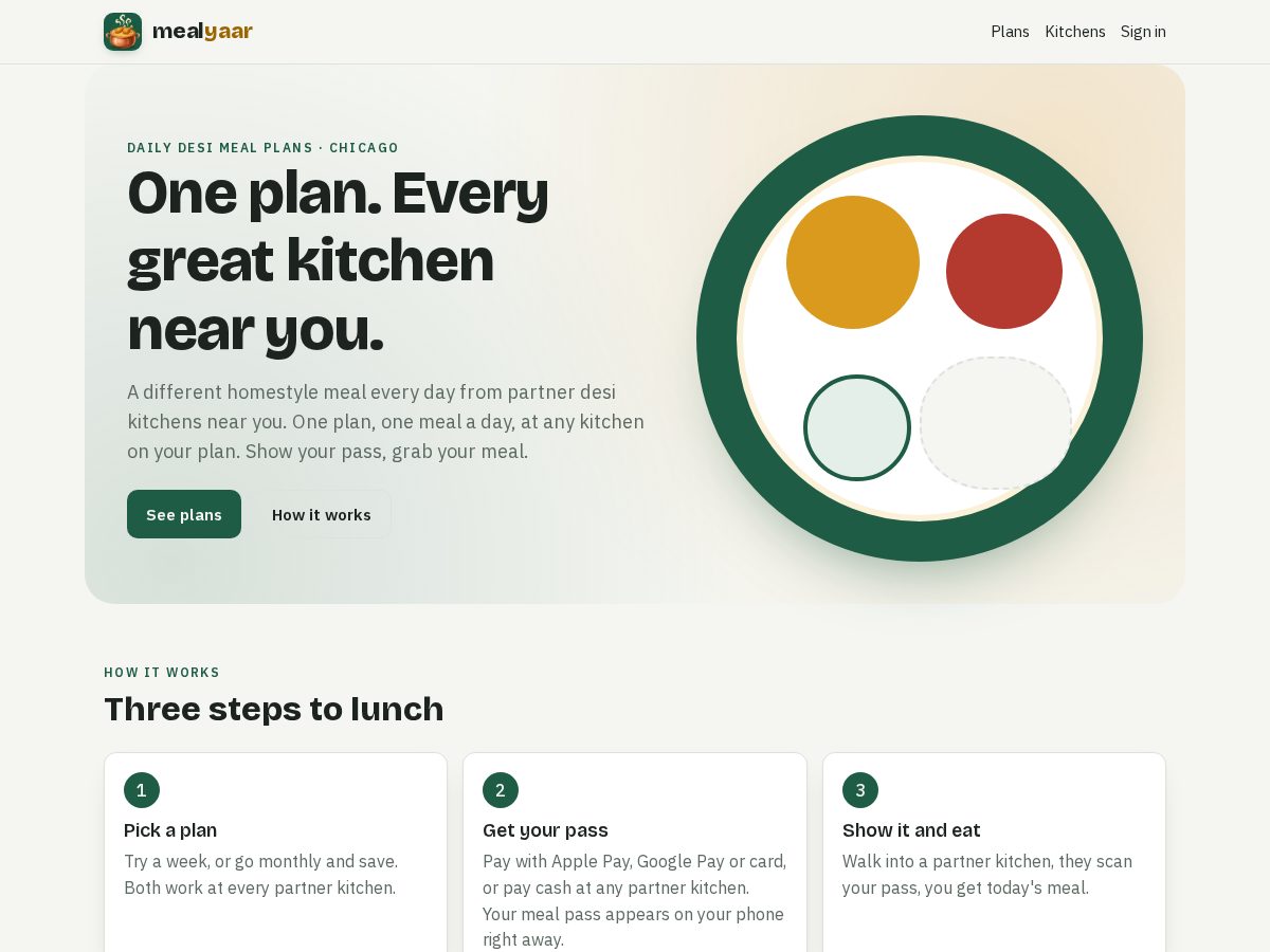 Landing-page snapshot of mealyaar.com