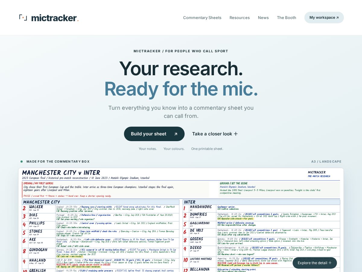 Landing-page snapshot of mictracker.com